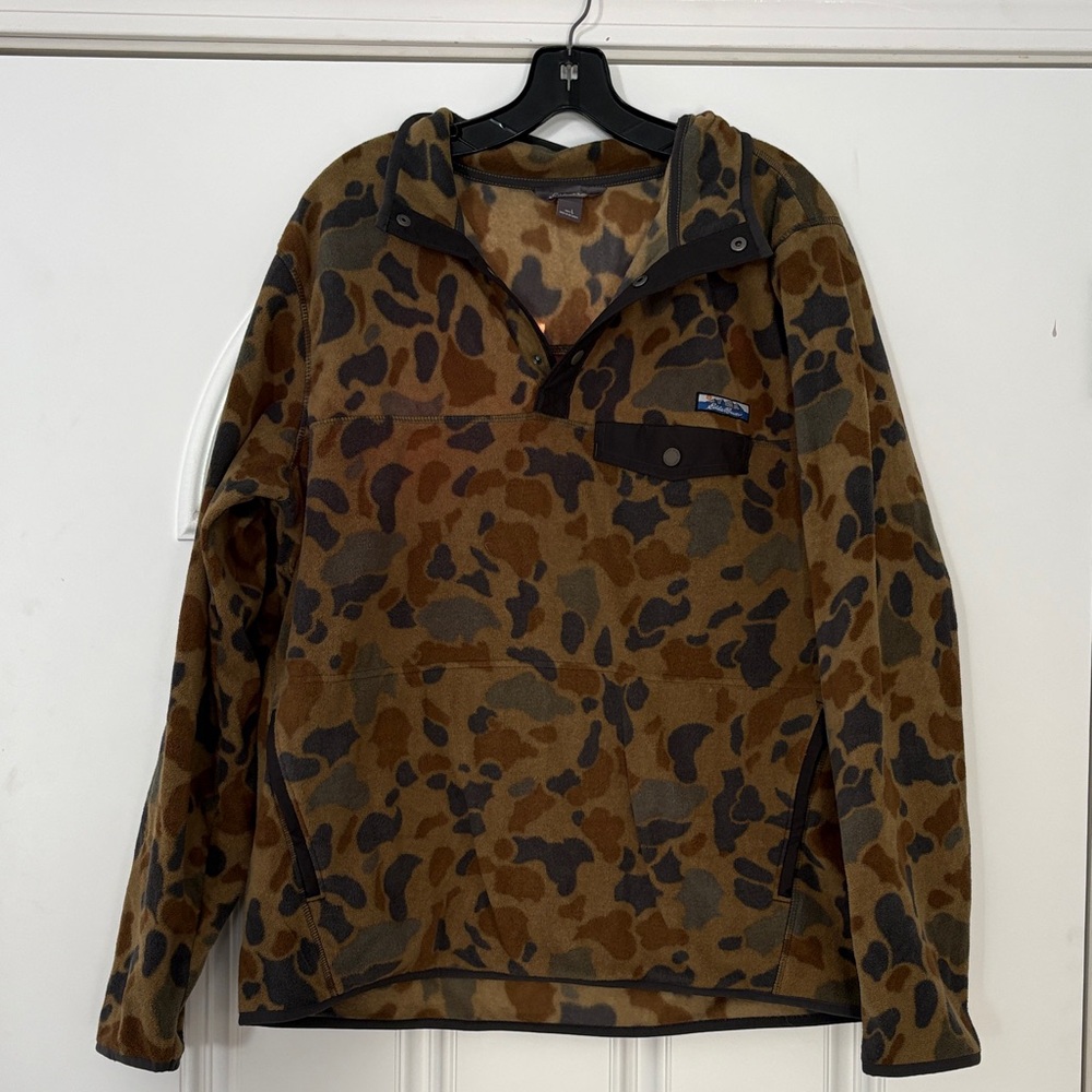 Eddie Bauer Blue and Brown Fleece Jacket